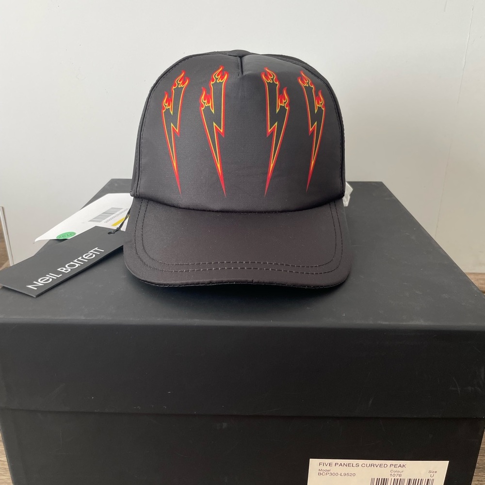 Neil Barrett Thunderbolt Flame Hat (Adjustable)